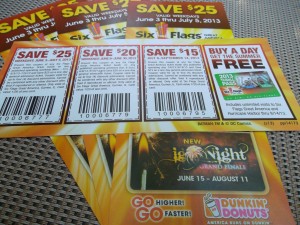 2013 Six Flags Coupon from Dunkin Donuts